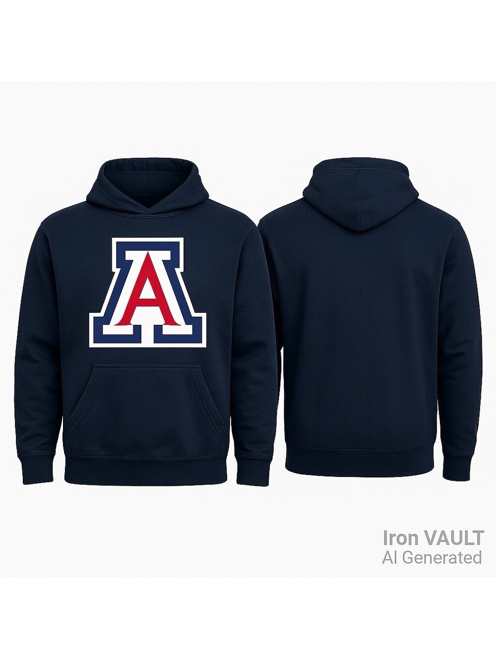 Arizona Wildcats Block Logo Hoodie Men’s Medium Navy NCAA Team Apparel